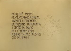 Caligrafia poema artistico asturias - Gema Bravo