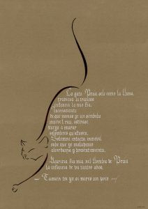 Caligrafia poema artistico asturias - Xuan Bello