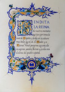 Iluminacion manuscritos oro asturias - Himno Covadonga