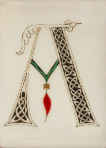 Reproduccion manuscritos oro asturias - Miniatura inicial A