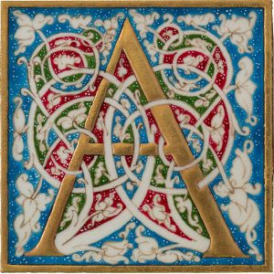 Reproduccion manuscritos oro asturias. Miniatura Inicial A