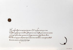 Textos caligrafiados tinta papel