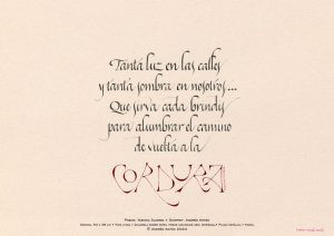 Textos caligrafiados tinta papel