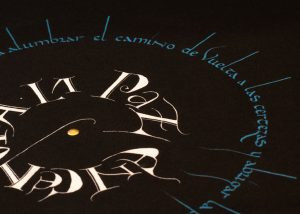 Textos caligrafiados tinta papel