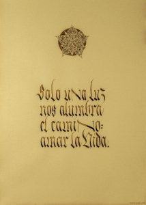 Textos caligrafiados tinta papel